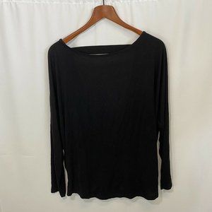 Yelete Open Back Black Long Sleeve Top Large